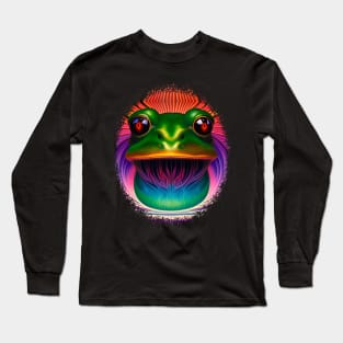 Froggy Animal Spirit (23) - Trippy Psychedelic Frog Long Sleeve T-Shirt